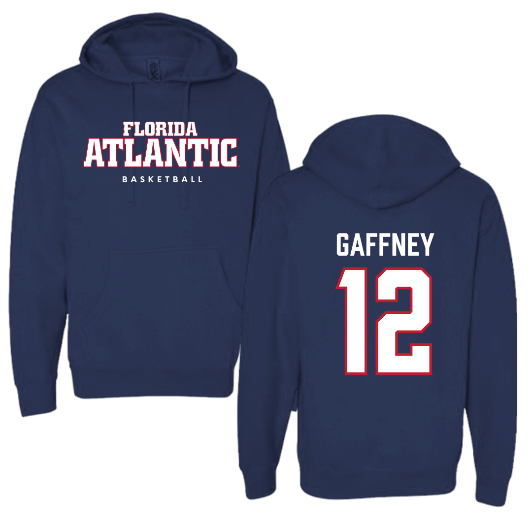 Florida Atlantic University Basketball Navy Block Hoodie - #12 Jalen Gaffney