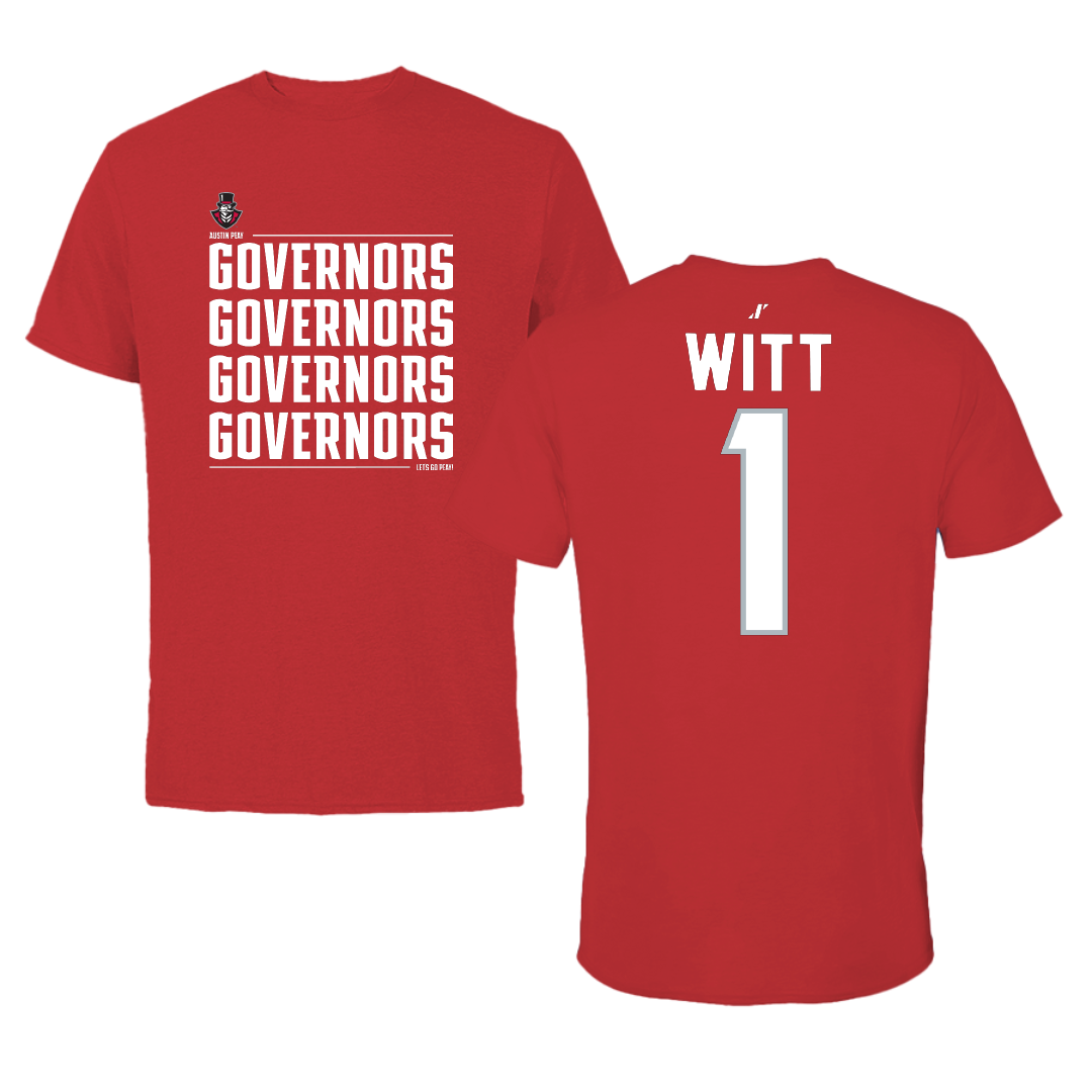 Austin Peay State University Basketball Red General Performance Tee - #1 Sai Witt