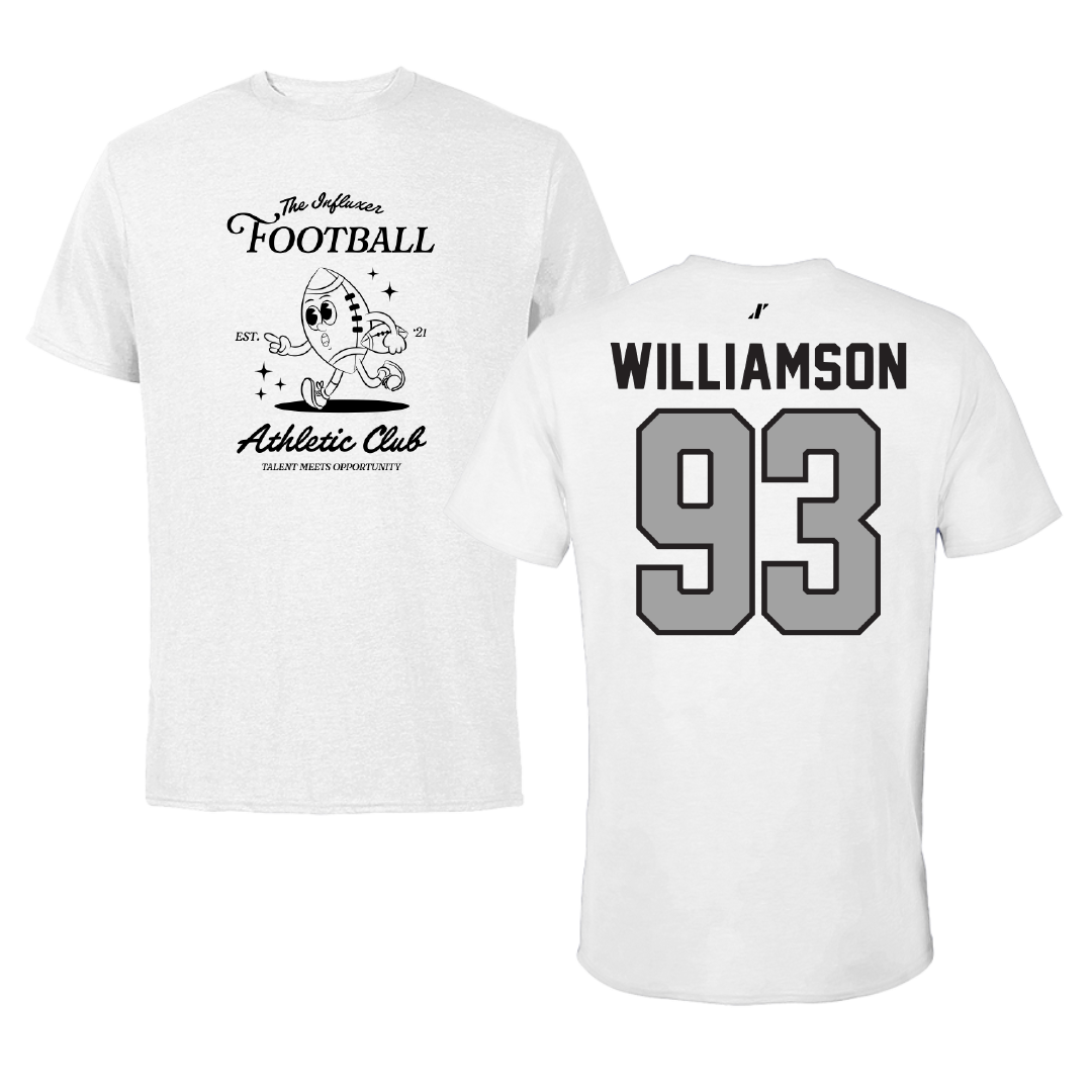 Football White Influxer Athletic Club Tee - #93 Ethan Williamson