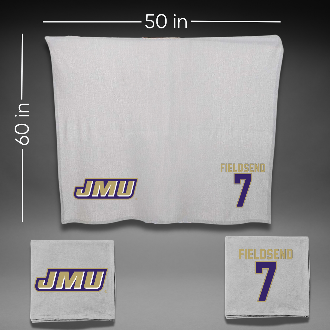 James Madison University Soccer Gray Blanket - #7 Jeanette Fieldsend