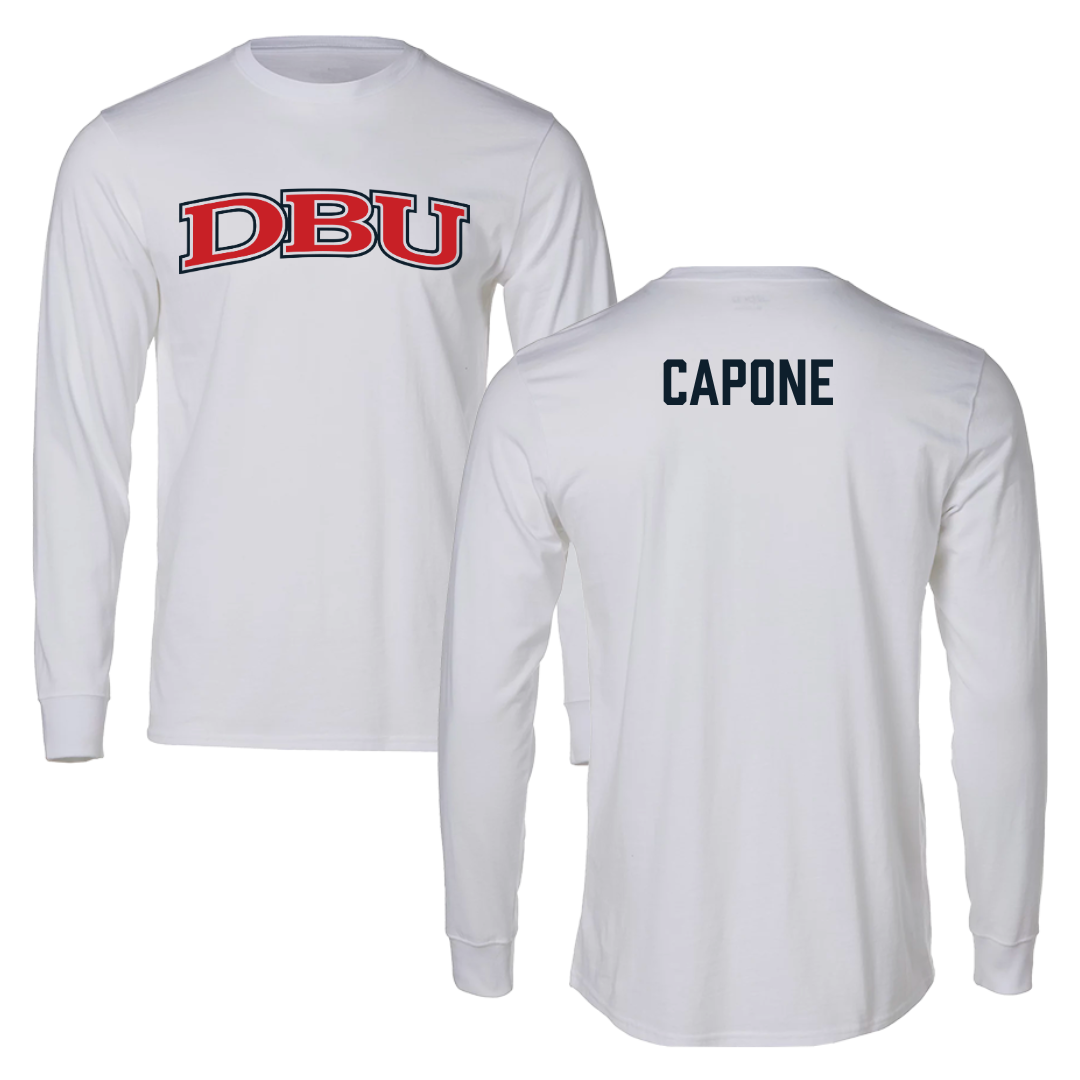 Dallas Baptist University Tennis White Performance Long Sleeve - Zach Capone