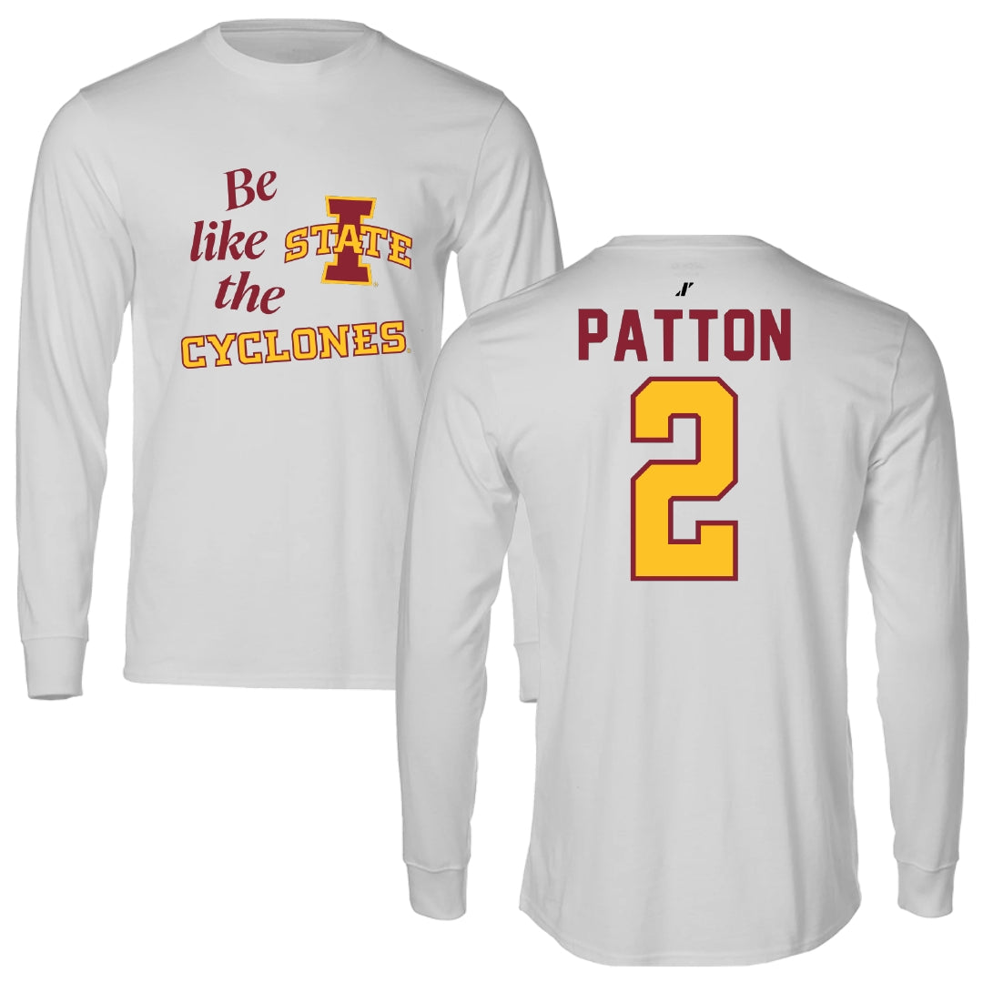 Iowa State University Football Light Gray Be Like Us Performance Long Sleeve - #2 Jamison Patton
