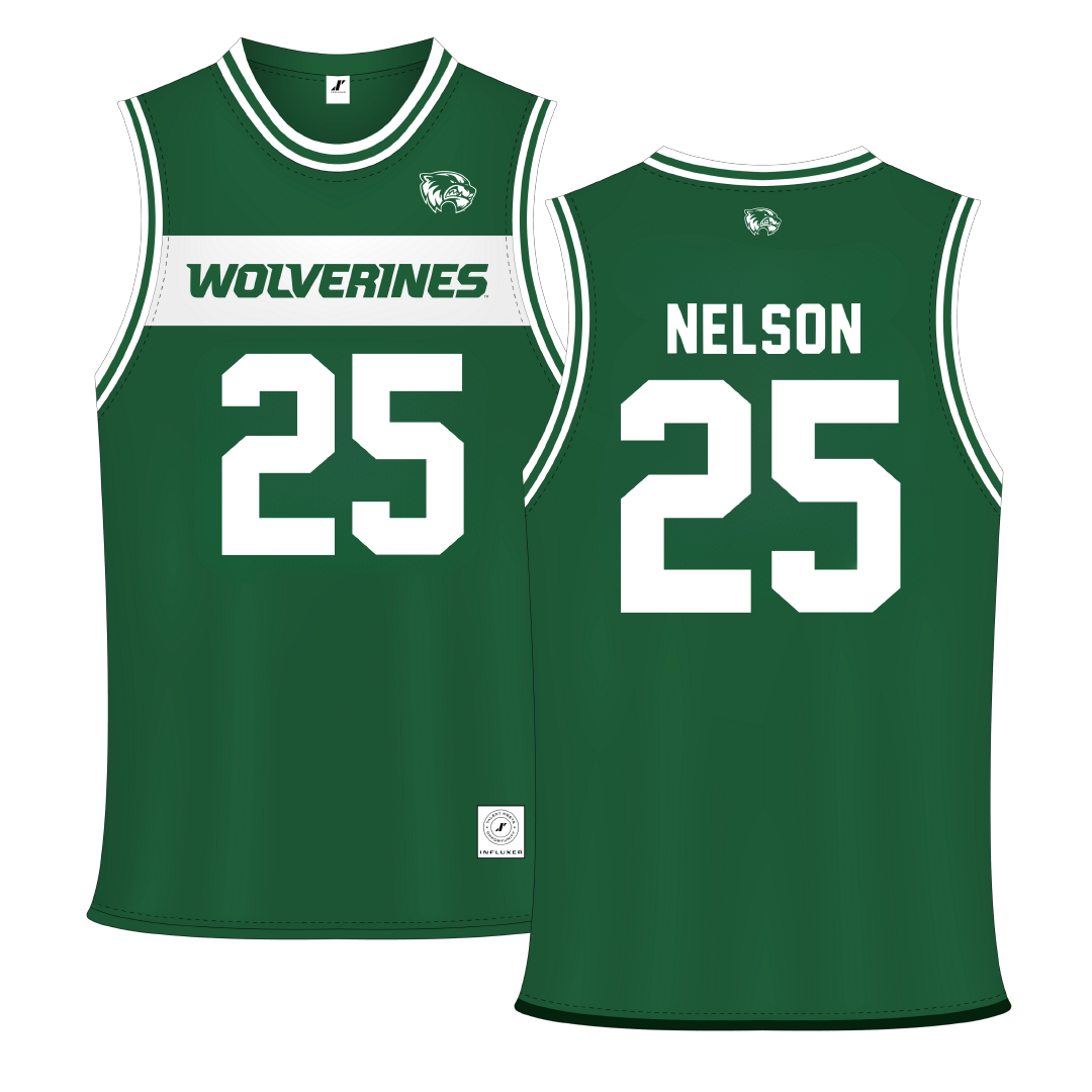 Utah Valley University Green Basketball Jersey - #25 Halle Nelson