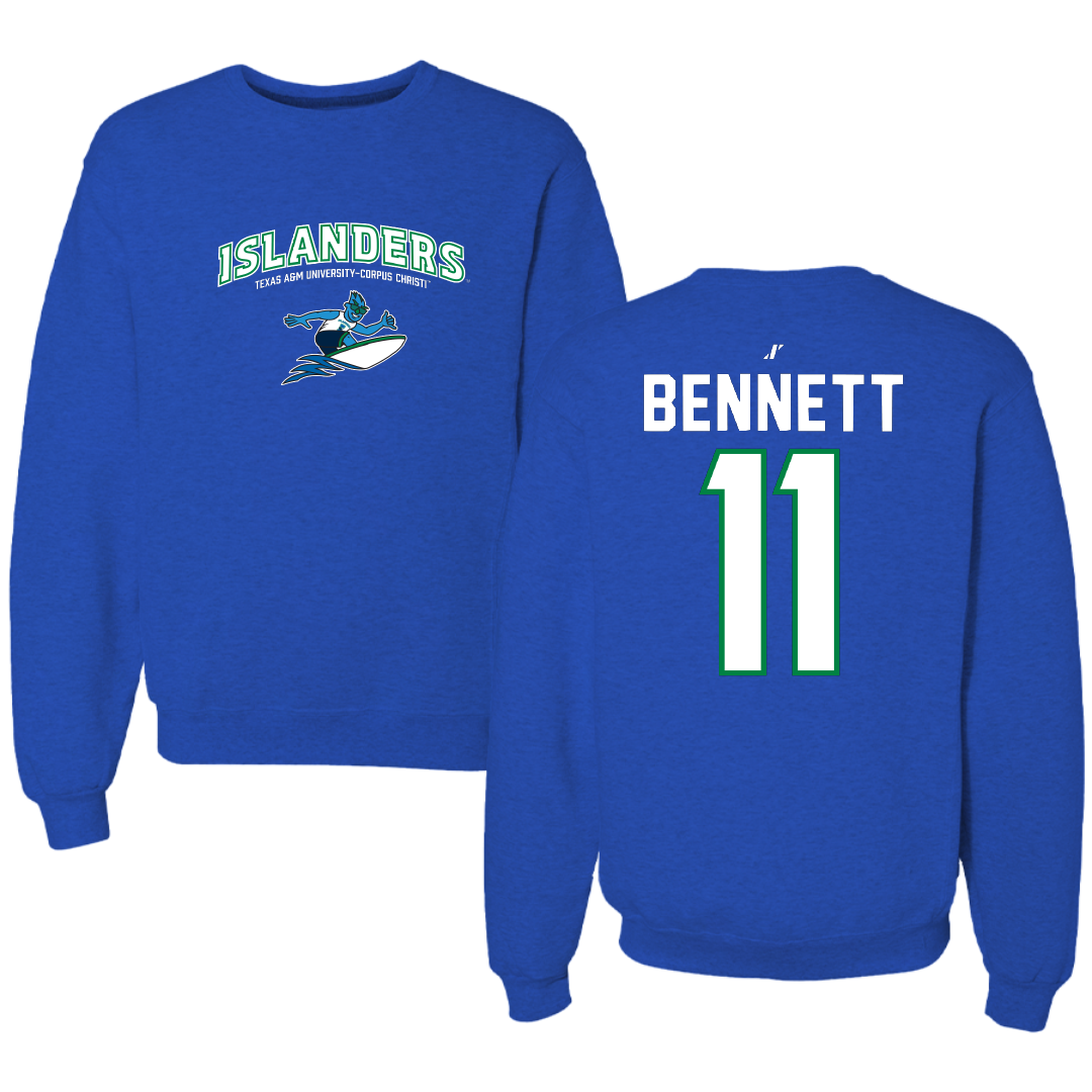 Texas A&M University-Corpus Christi Beach Volleyball Blue General Crewneck - #11 Jade Bennett