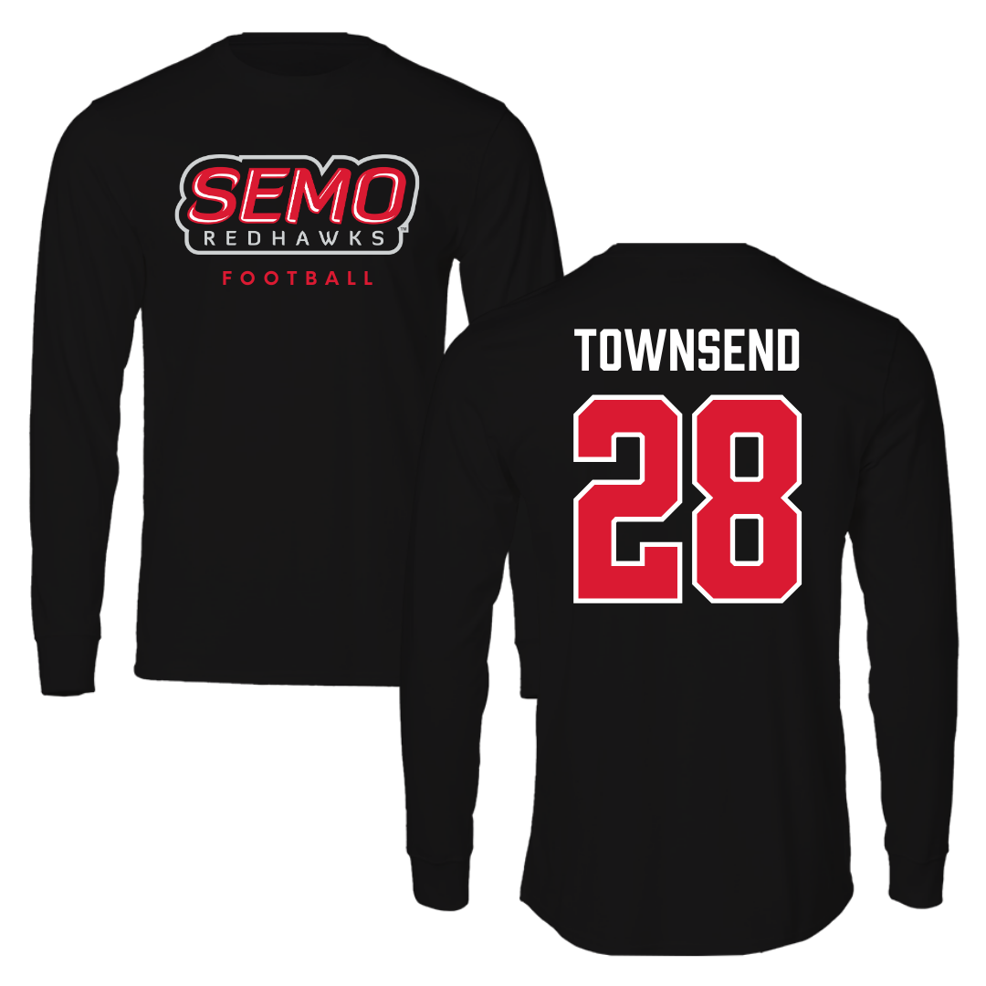 Southeast Missouri State University Football Black Performance Long Sleeve - #28 Amare Townsend