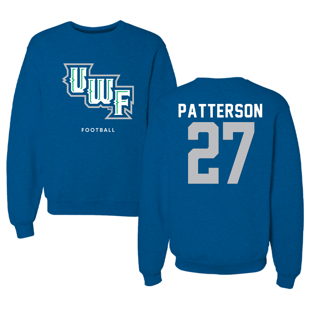 University of West Florida Football Blue Crewneck - #27 Tyler Patterson