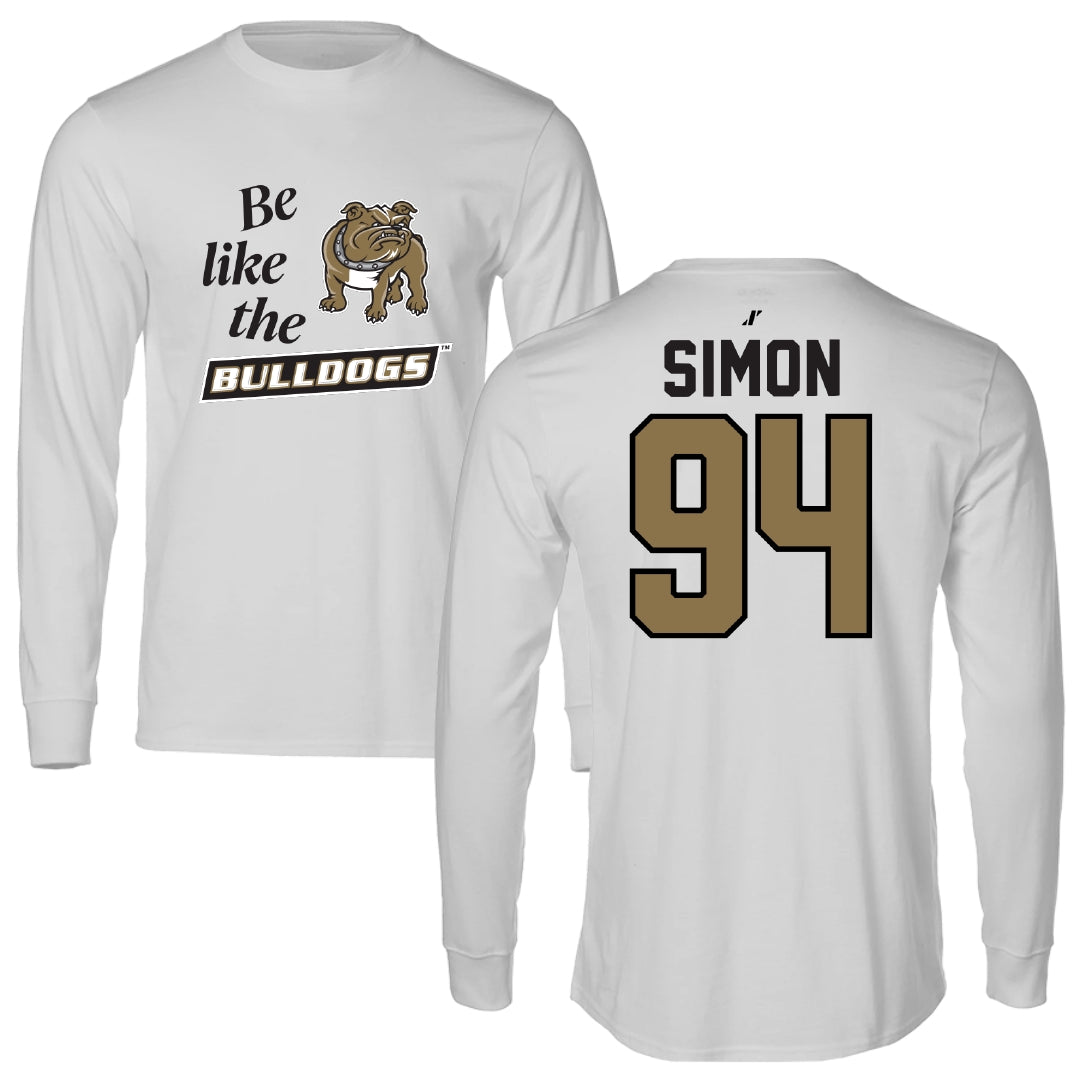 Bryant University Football Light Gray Be Like Us Long Sleeve - #94 Jailynn Simon