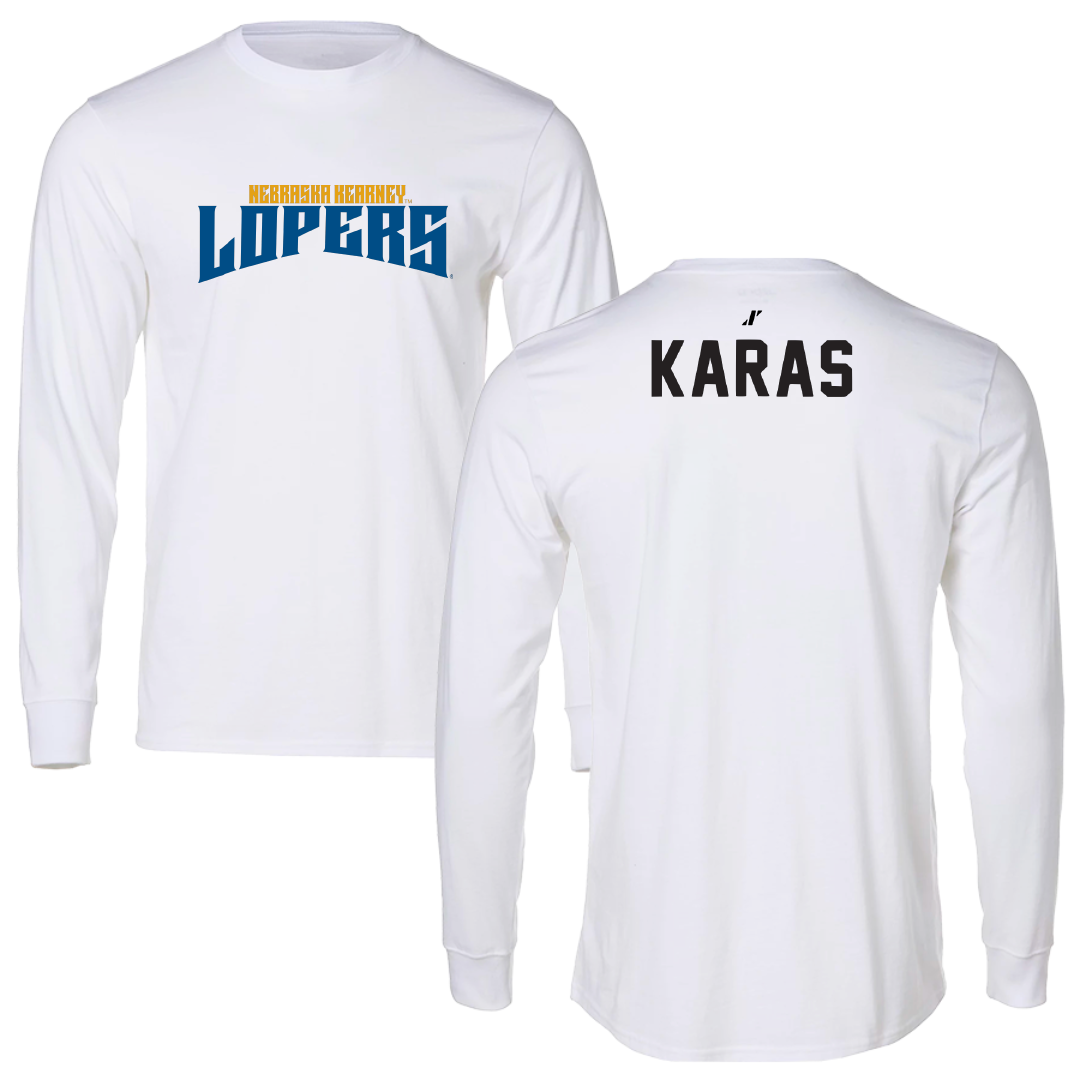 University of Nebraska at Kearney TF and XC White Classic Performance Long Sleeve - Quin Karas