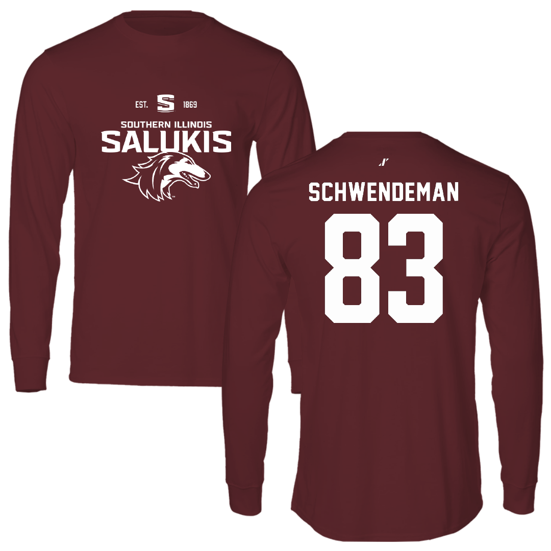 Southern Illinois University at Carbondale Football Maroon General Long Sleeve - #83 Ryan Schwendeman