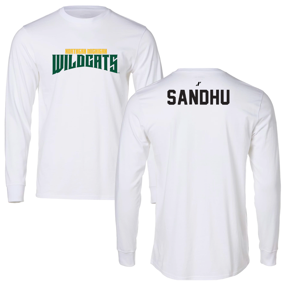 Northern Michigan University Wrestling White Classic Long Sleeve - Bryn Sandhu