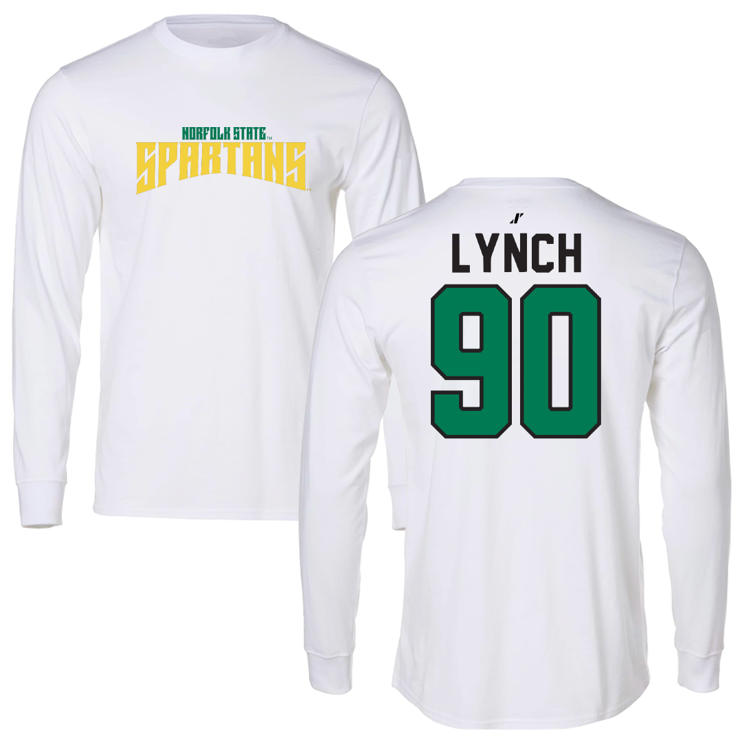 Norfolk State University Football White Classic Performance Long Sleeve - #90 Keshawn Lynch
