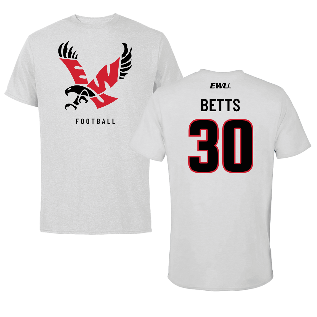Eastern Washington University Football Light Gray Tee - #30 Talon Betts