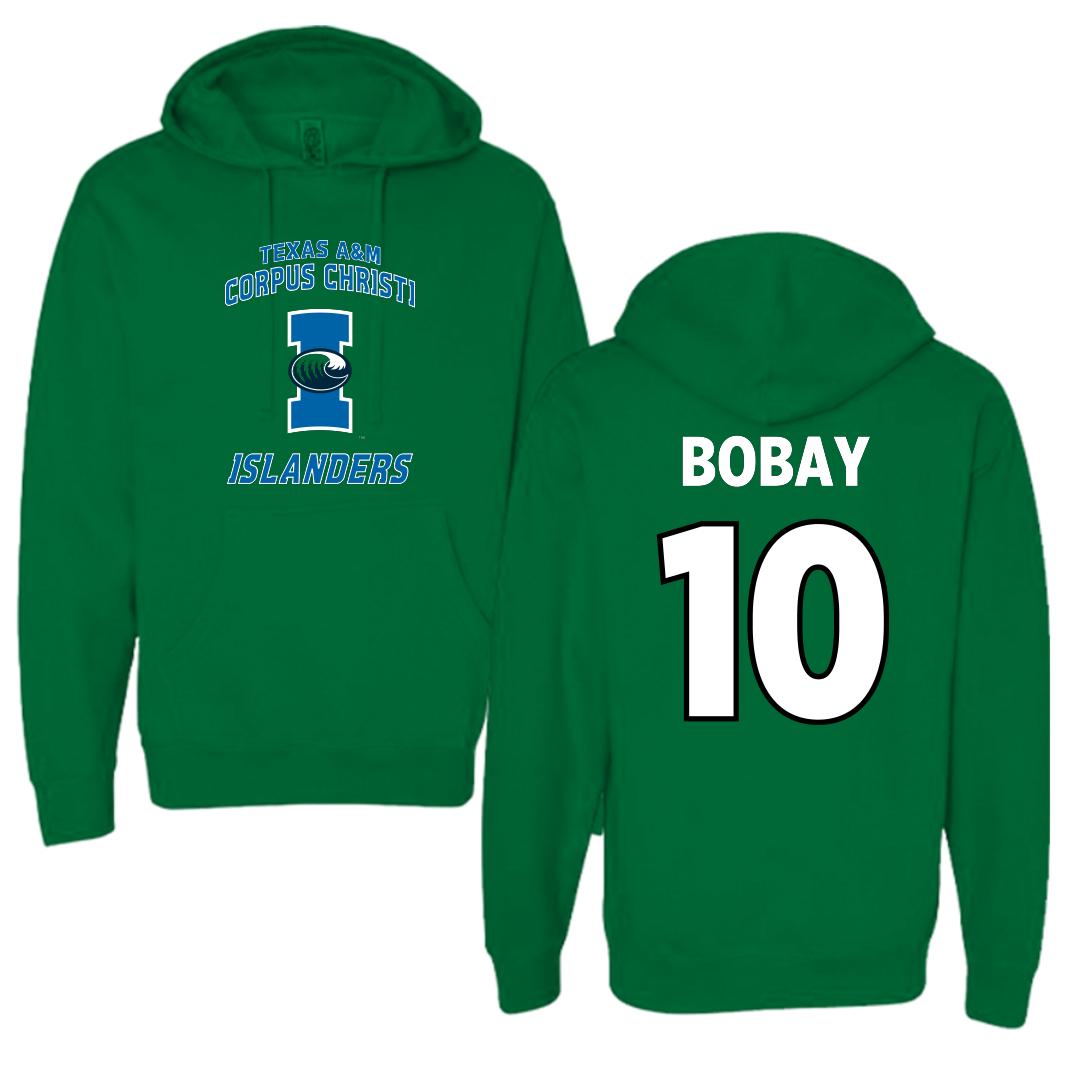 Texas A&M University-Corpus Christi Beach Volleyball Green Hoodie - #10 Kristin Bobay