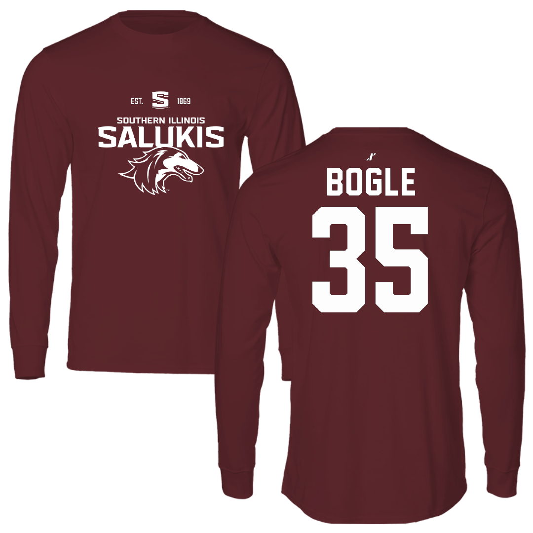 Southern Illinois University at Carbondale Football Maroon General Performance Long Sleeve - #35 Ben Bogle