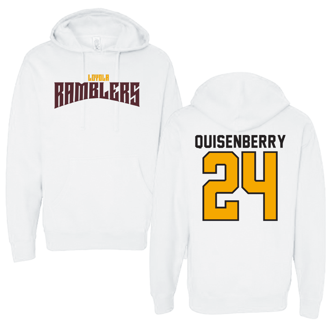 Loyola University-Chicago Soccer White Classic Hoodie - #24 Chris Quisenberry