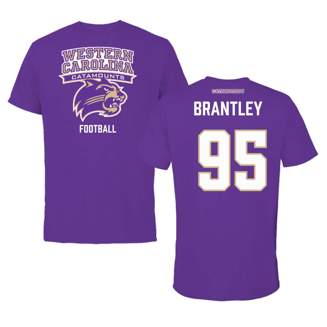 Western Carolina University Football Purple Tee - #95 Stephen Brantley