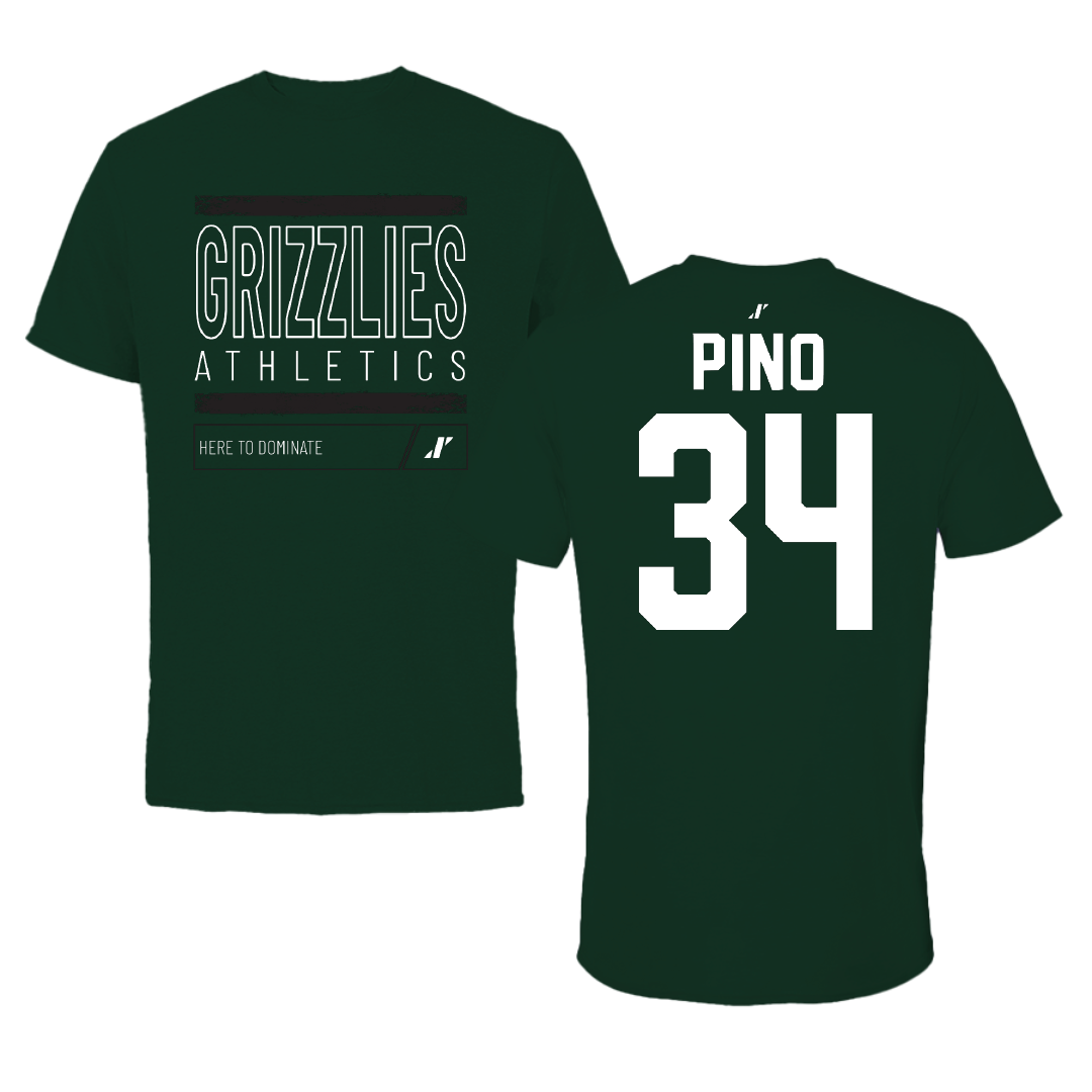 Adams State University Baseball Forest Green Dominate Tee - #34 CJ Pino