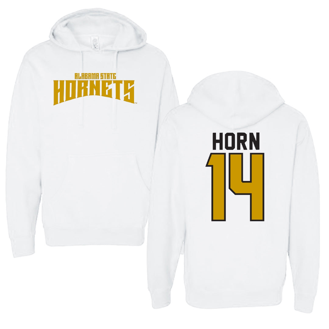 Alabama State University Football White Classic Hoodie - #14 Eric Horn