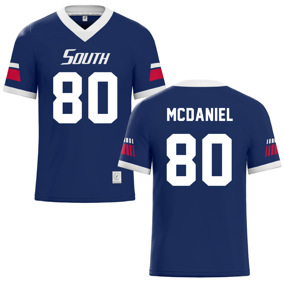 University of South Alabama Navy Football Jersey - #80 Hollis McDaniel