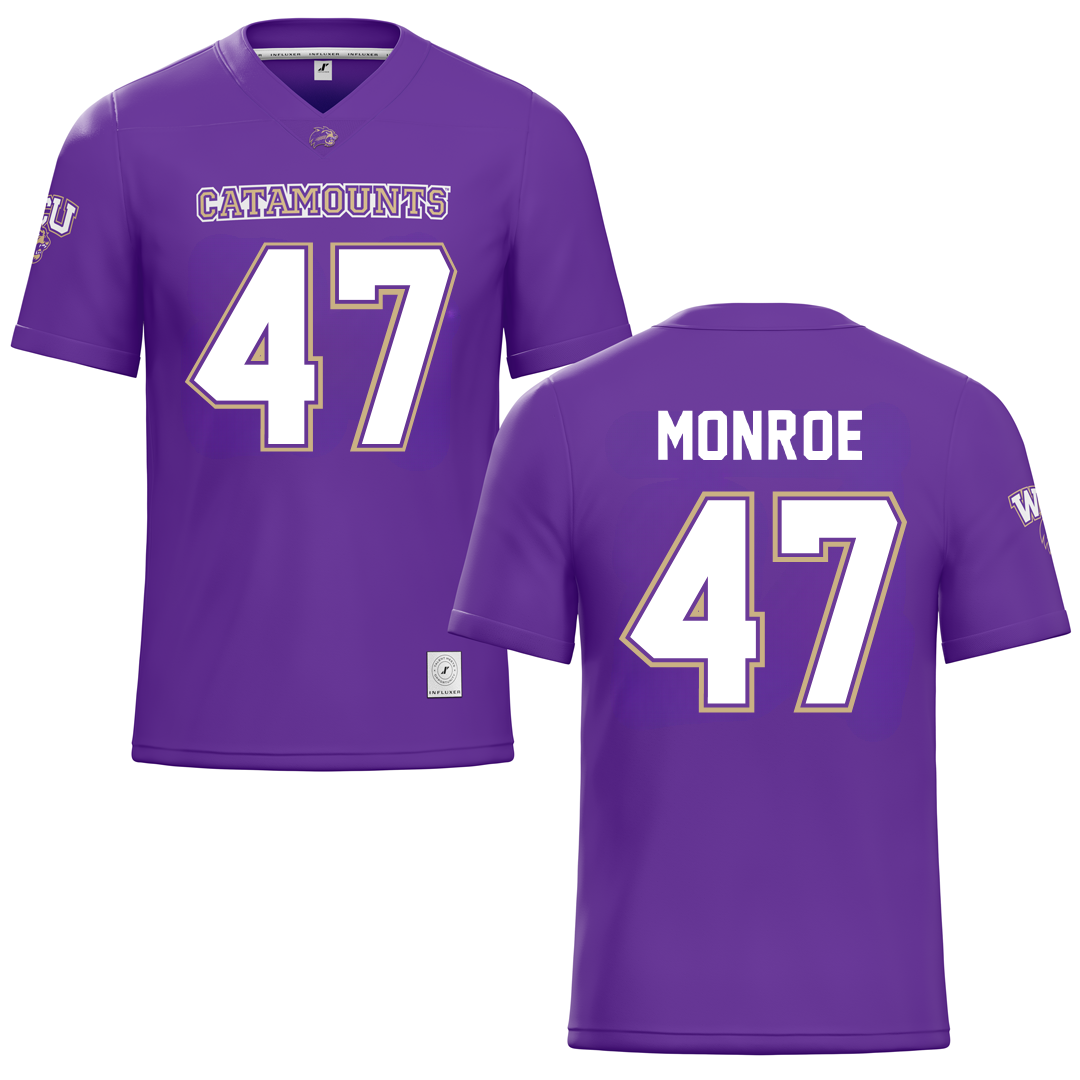 Western Carolina University Purple Football Jersey - #47 Blue Monroe