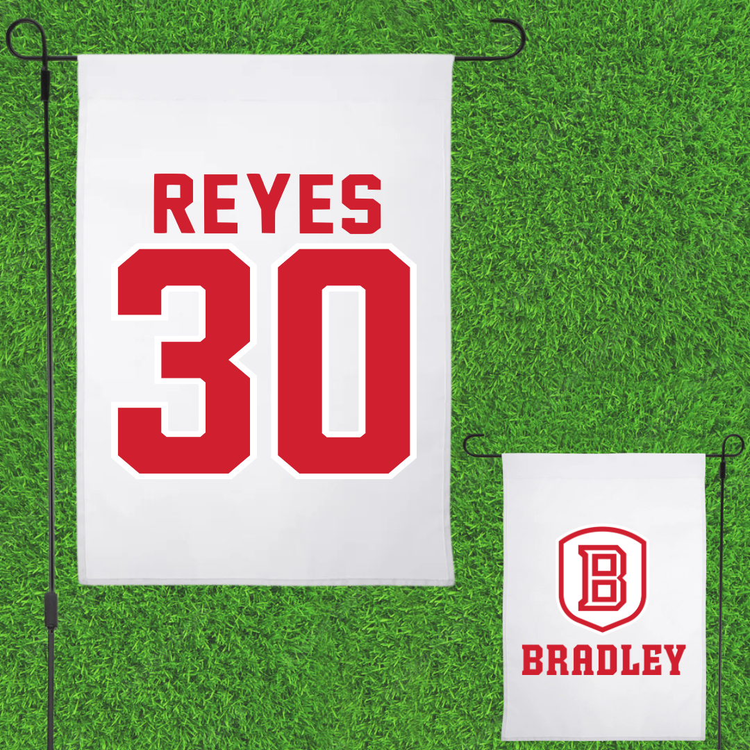 Bradley University Soccer White Garden Flag - #30 Ivan Reyes