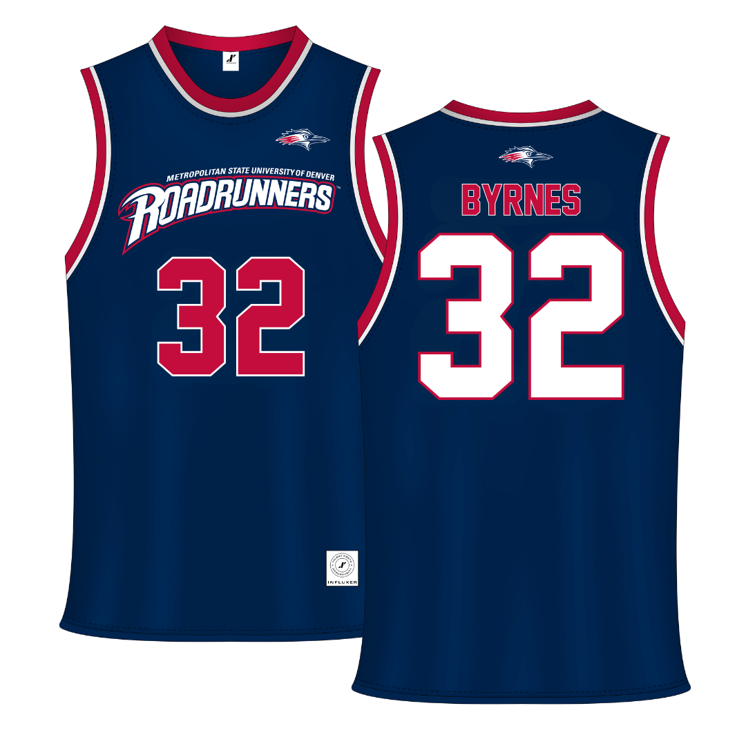Metropolitan State University of Denver Navy Basketball Jersey - #32 Amanda Byrnes