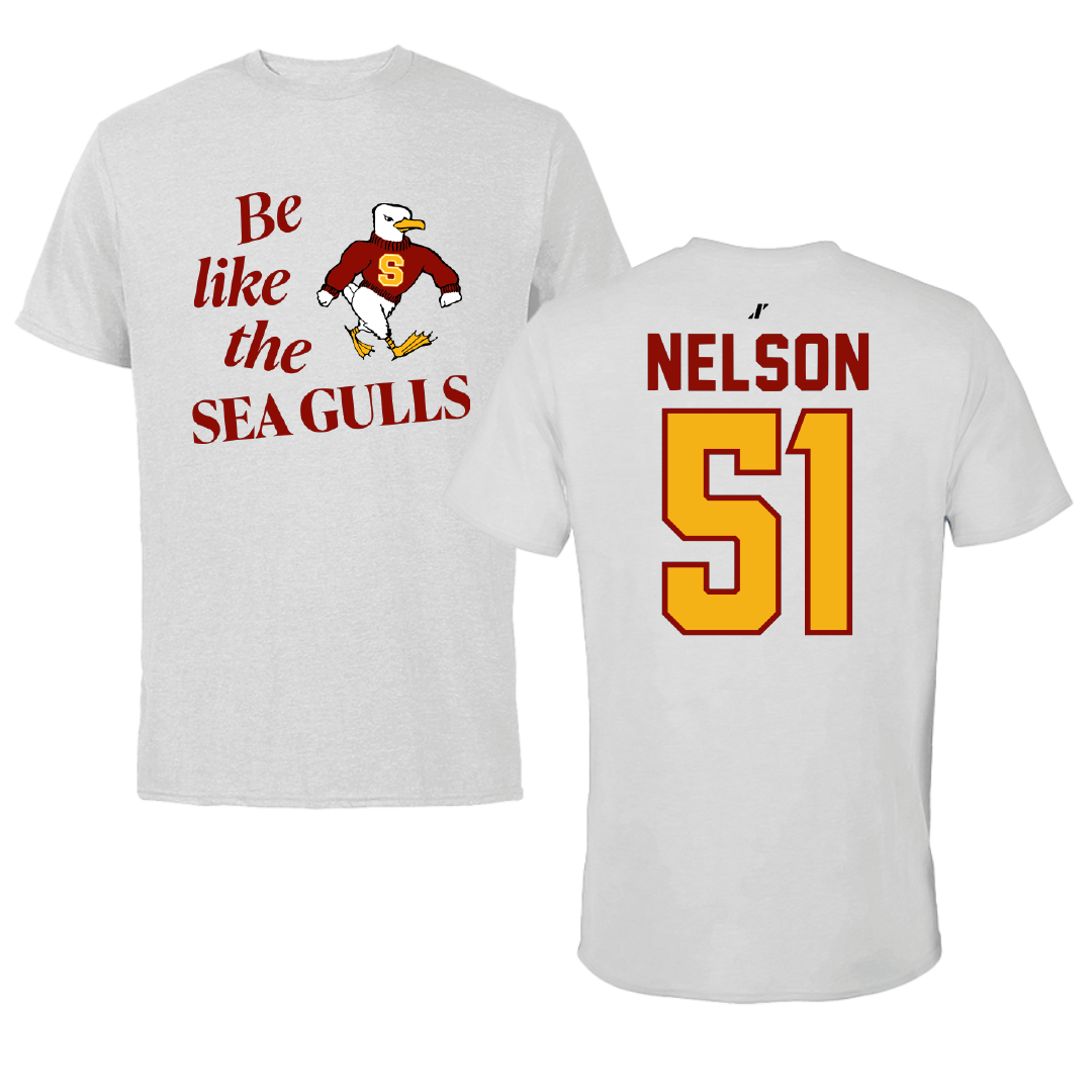 Salisbury University Football Light Gray Be Like Us Tee - #51 Matt Nelson