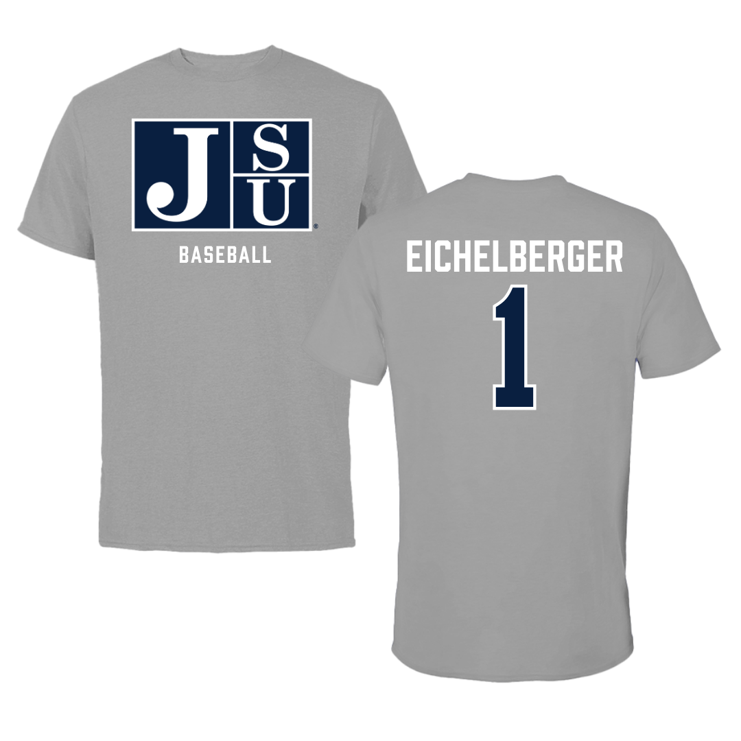 Jackson State University Baseball Gray Tee - #1 Joseph Eichelberger