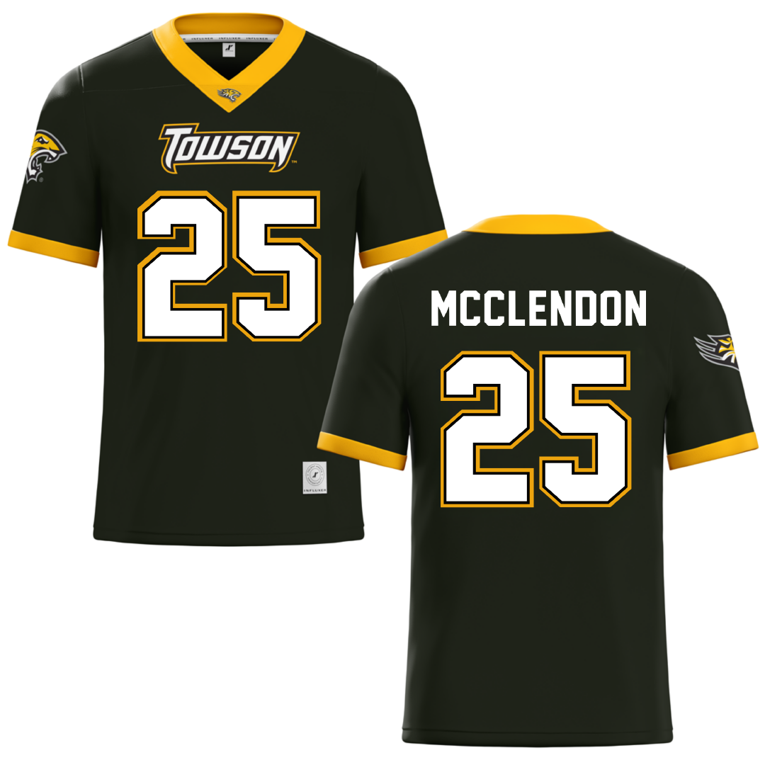 Towson University Black Football Jersey - #25 Cedric McClendon