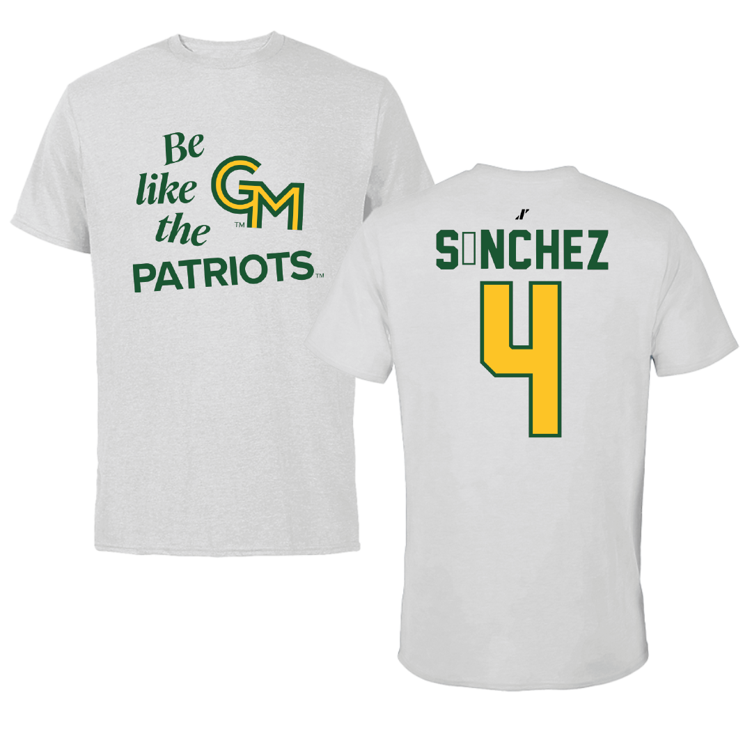 George Mason University Soccer Light Gray Be Like Us Performance Tee - #4 Javi Sánchez