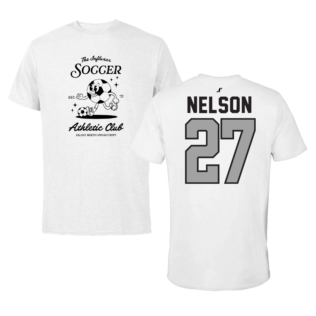 Soccer White Influxer Athletic Club Tee - #27 Taylor Nelson