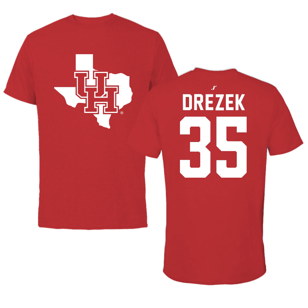 University of Houston Baseball Red State Performance Tee - #35 Graysen Drezek