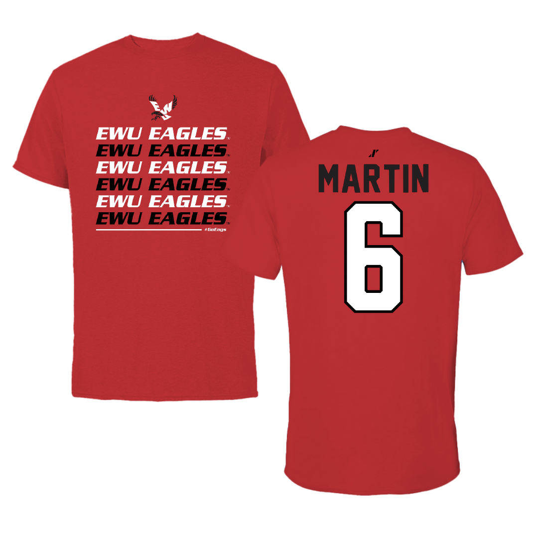 Eastern Washington University Soccer Red General Tee - #6 Gillian Martin