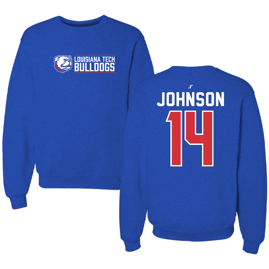 Louisiana Tech University Volleyball Blue General Crewneck - #14 McKenzie Johnson