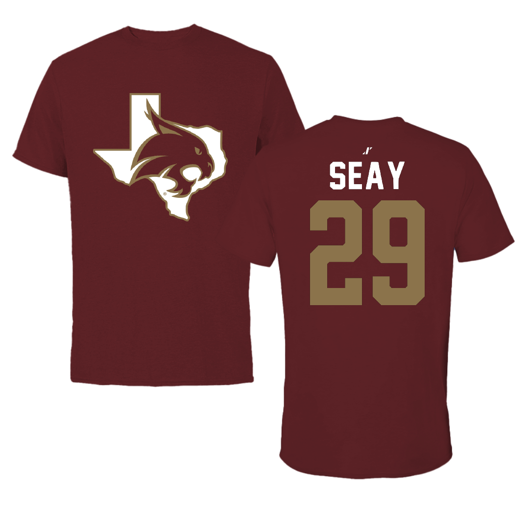 Texas State University Baseball Maroon State Tee - #29 Taylor Seay