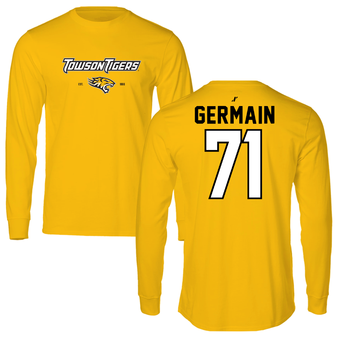 Towson University Football Gold General Performance Long Sleeve - #71 Jean Germain