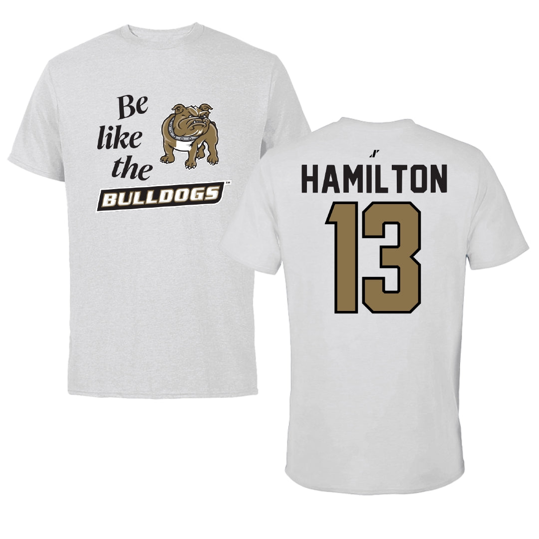 Bryant University Football Light Gray Be Like Us Performance Tee - #13 Kaden Hamilton