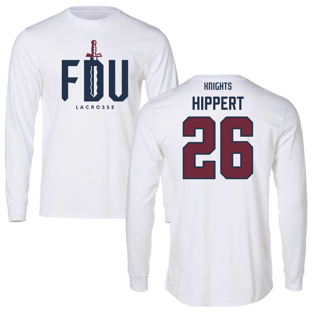 Fairleigh Dickinson University-Metropolitan Campus Lacrosse White Long Sleeve - #26 Kendal Hippert