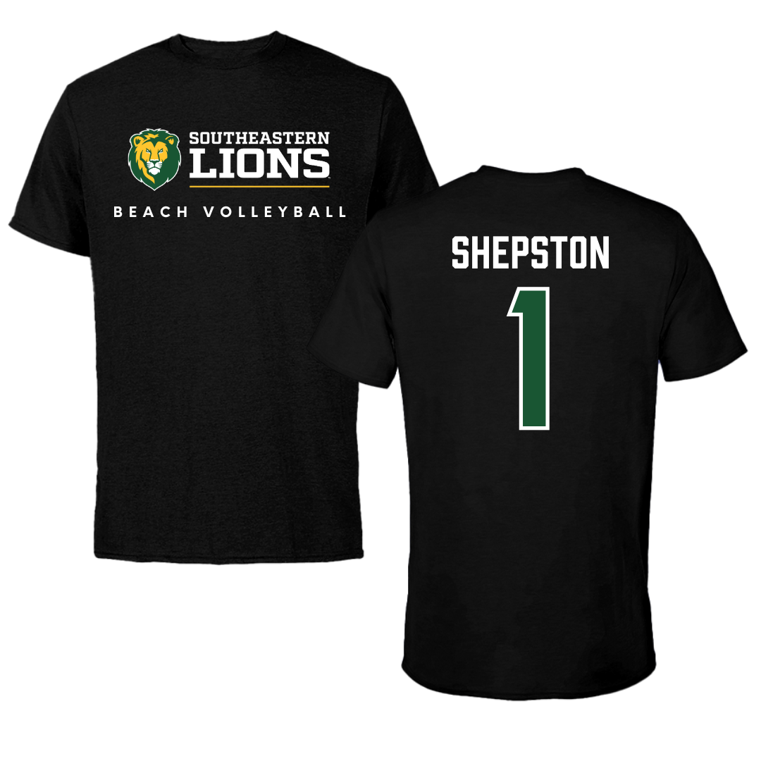 Southeastern Louisiana University Beach Volleyball Black Performance Tee - #1 Maddie Shepston