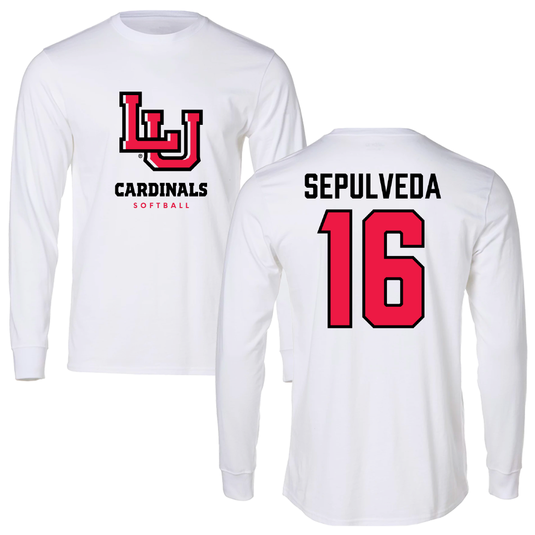 Lamar University Softball White Performance Long Sleeve - #16 Jayne Sepulveda
