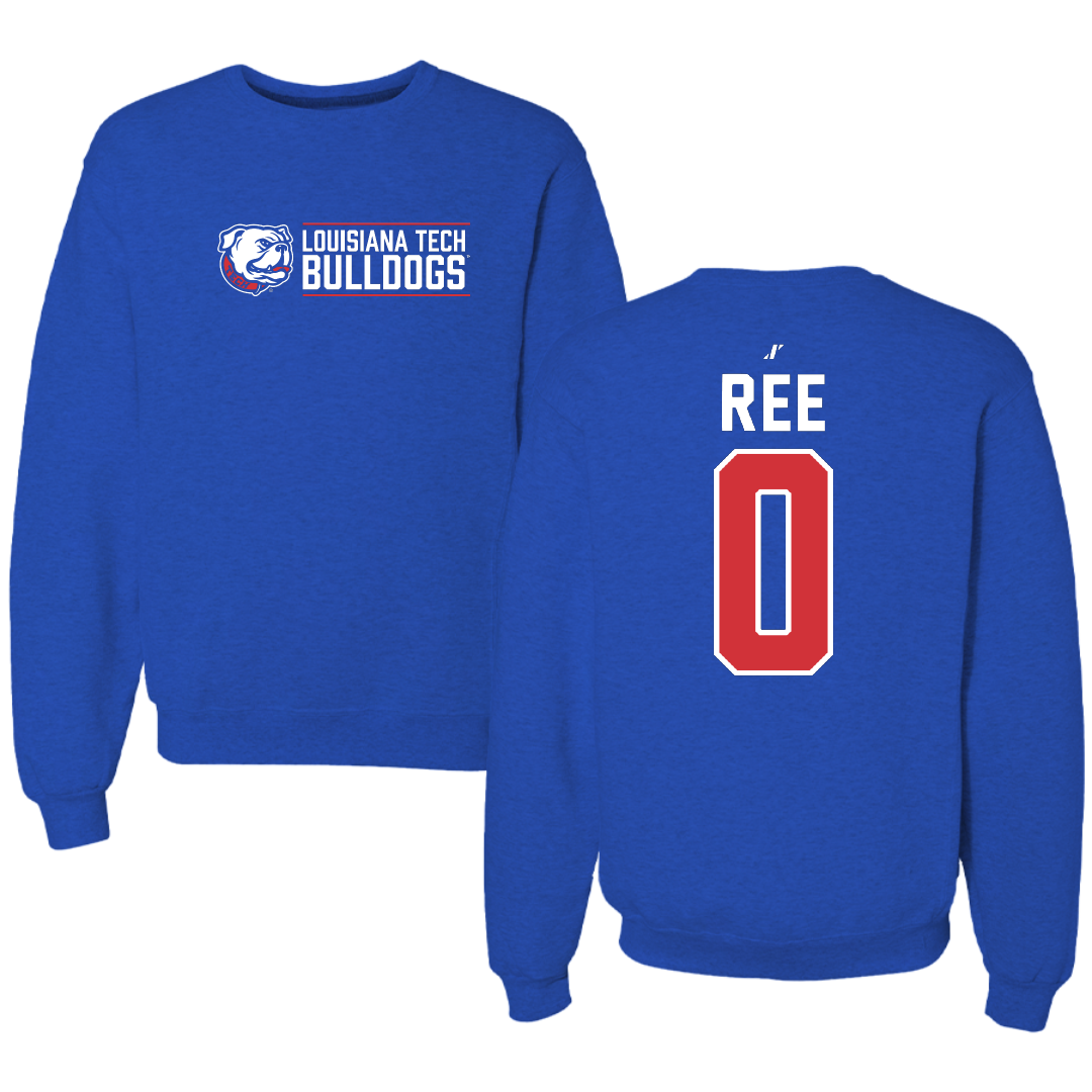 Louisiana Tech University Basketball Blue General Crewneck - #0 Devin Ree
