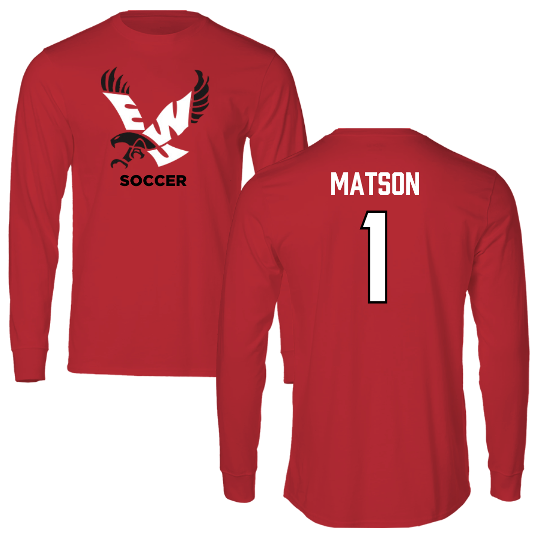 Eastern Washington University Soccer Red EWU Long Sleeve - #1 Kiara Matson
