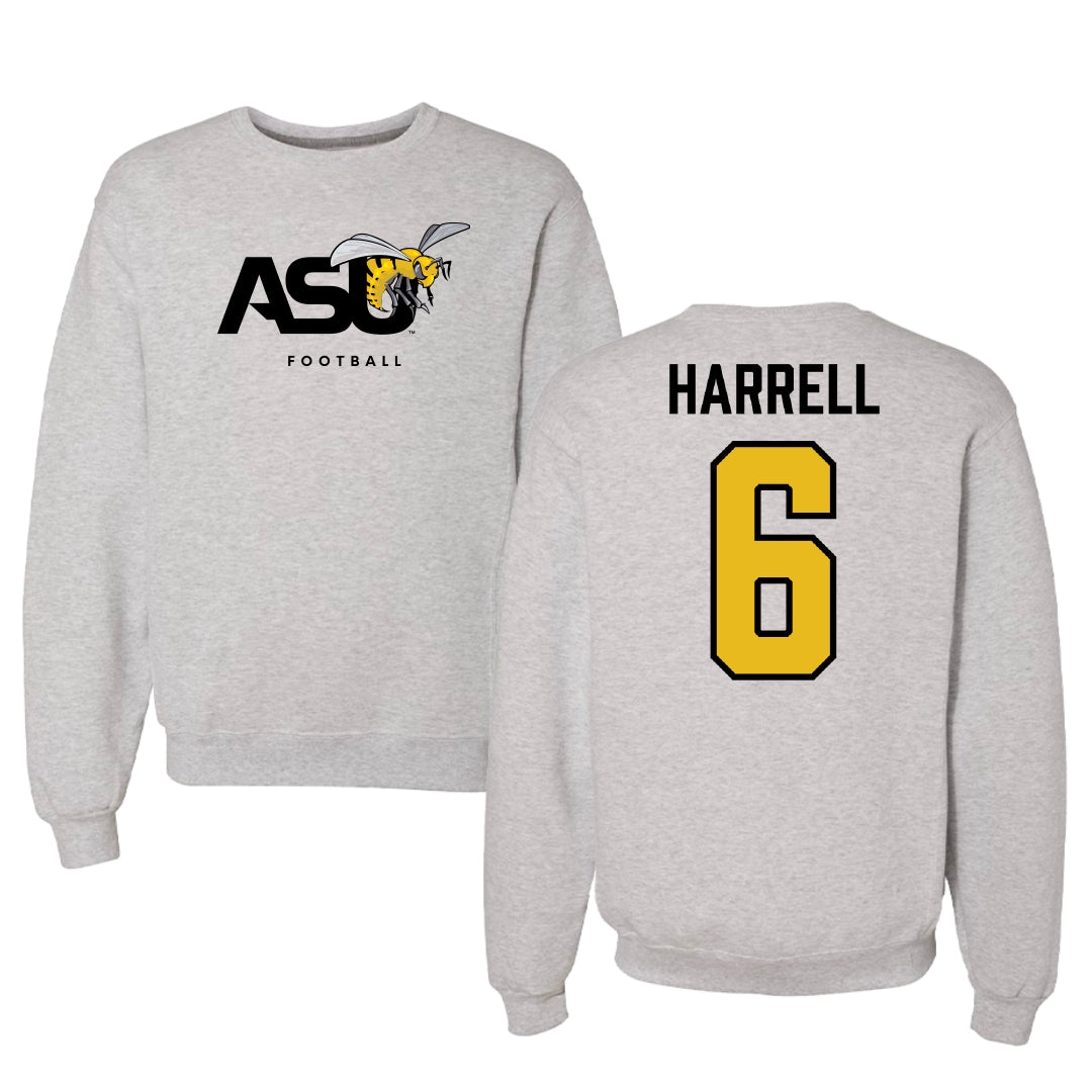 Alabama State University Football Light Gray Crewneck - #6 Ajai Harrell