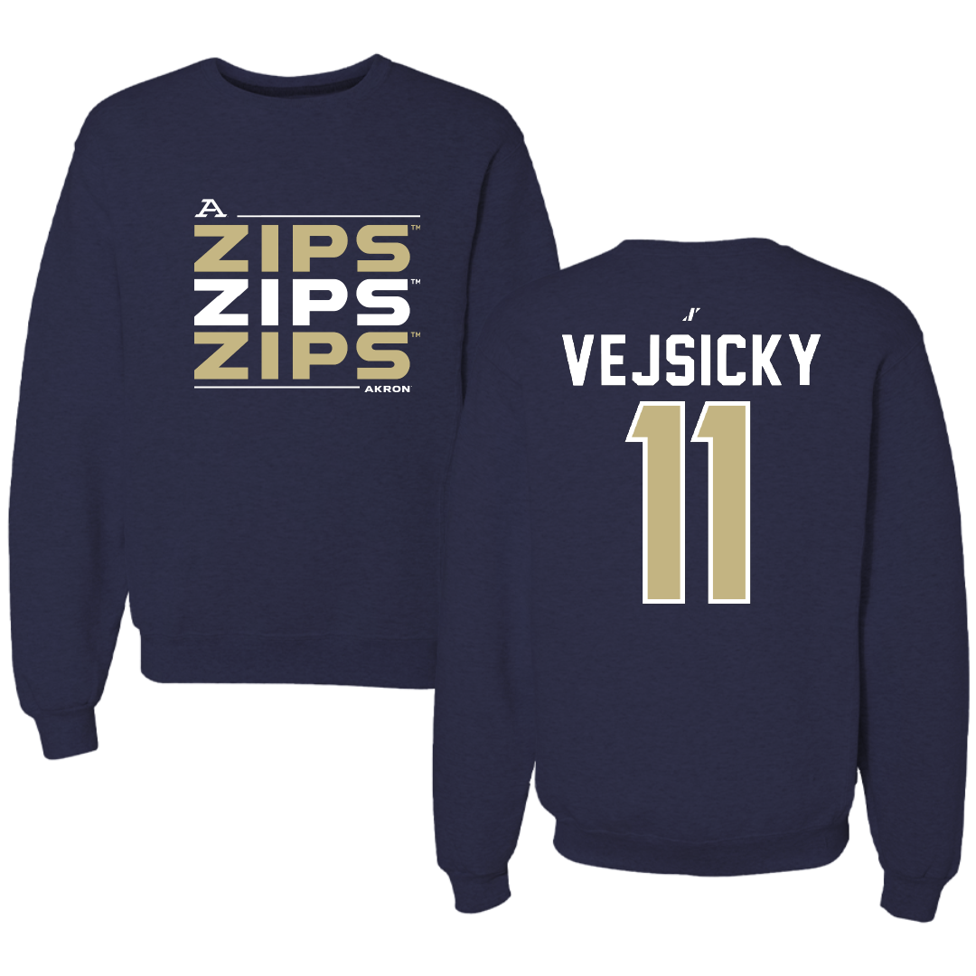 University of Akron Basketball Navy General Crewneck - #11 Maddie Vejsicky