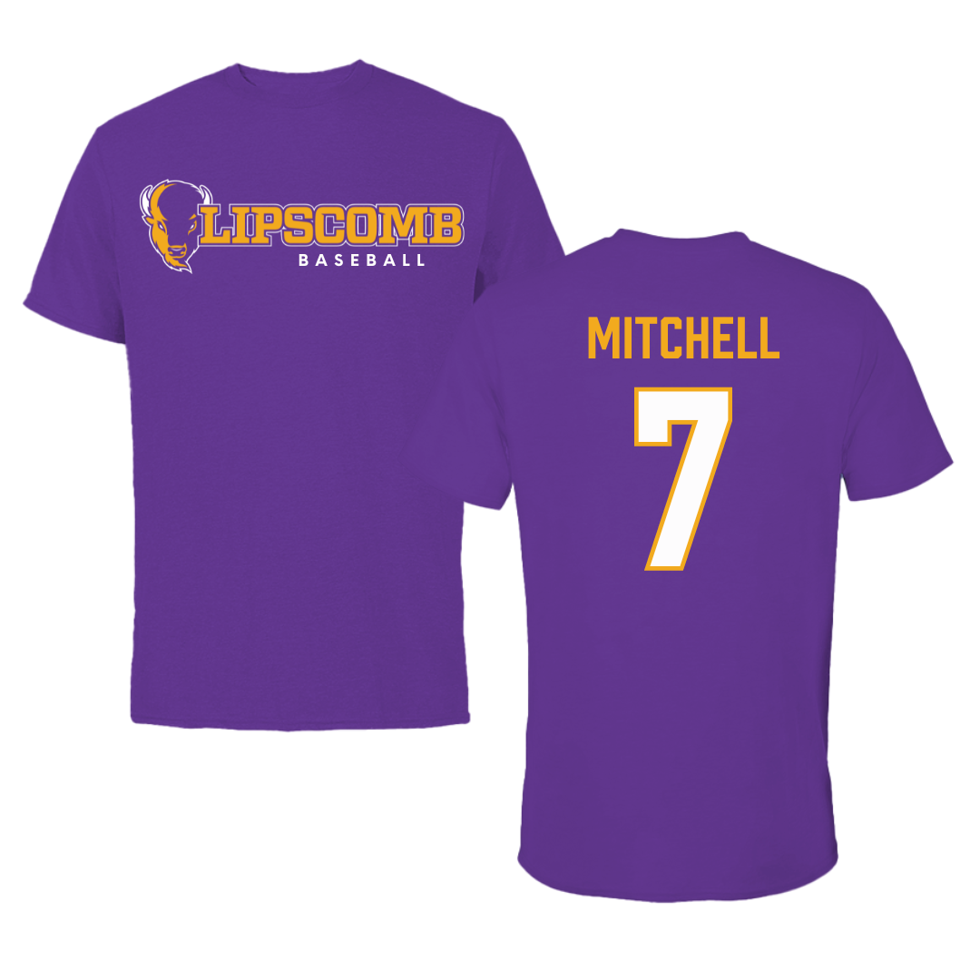 Lipscomb University Baseball Royal Purple Performance Tee - #7 Joey Mitchell