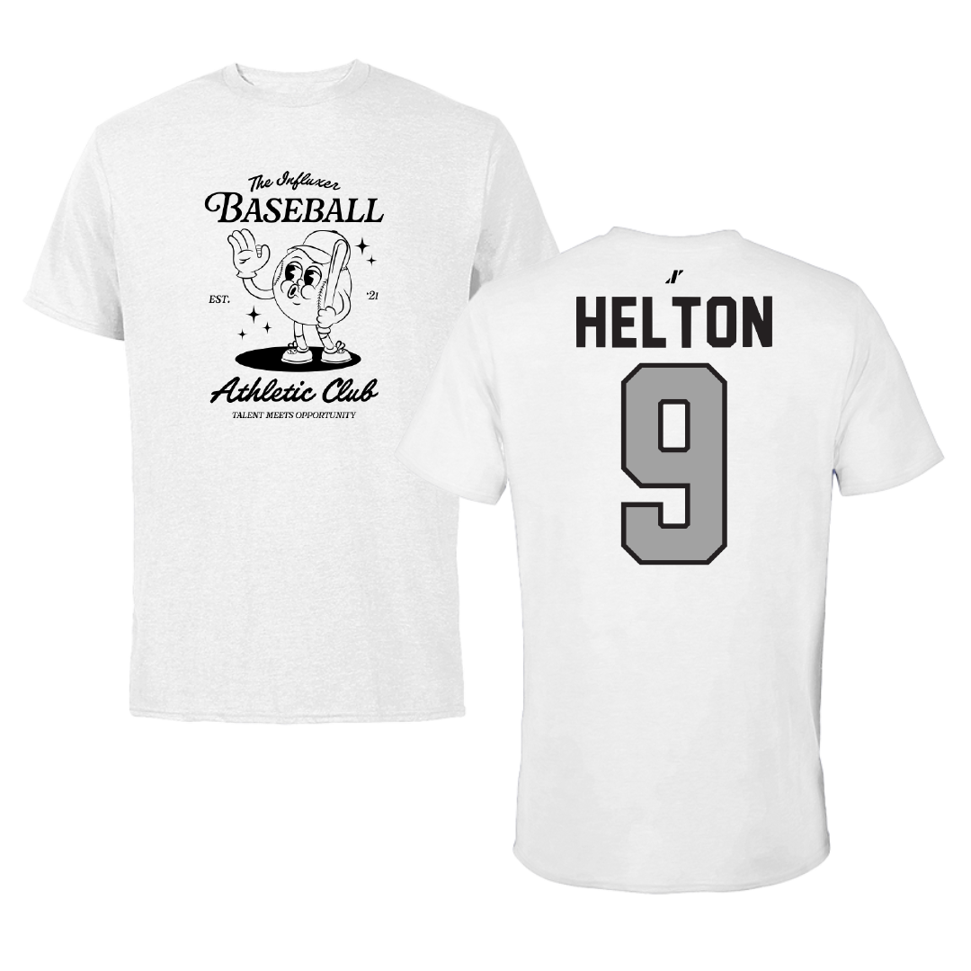Baseball White Influxer Athletic Club Tee - #9 Brad Helton