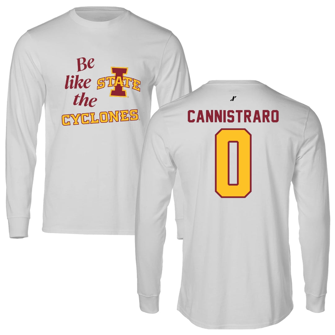 Iowa State University Soccer Light Gray Be Like Us Long Sleeve - #0 Kasey Cannistraro
