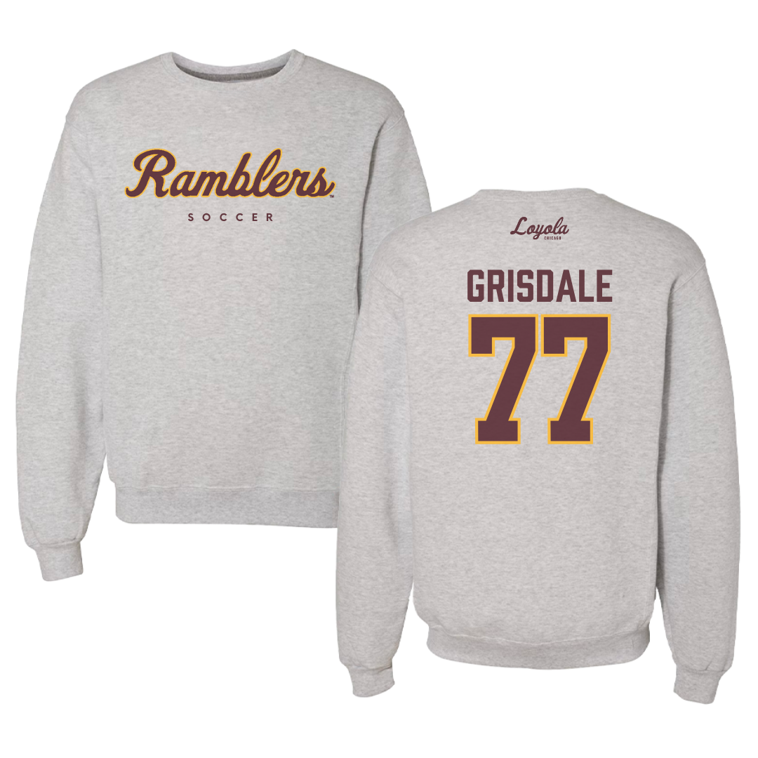 Loyola University-Chicago Soccer Gray Crewneck - #77 Faith Grisdale