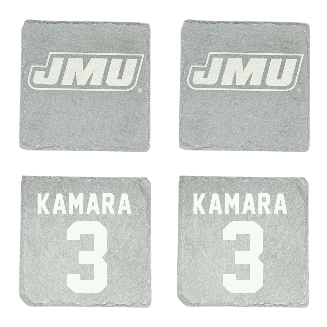 James Madison University Football Stone Coaster (4 Pack)  - #3 Mikail Kamara