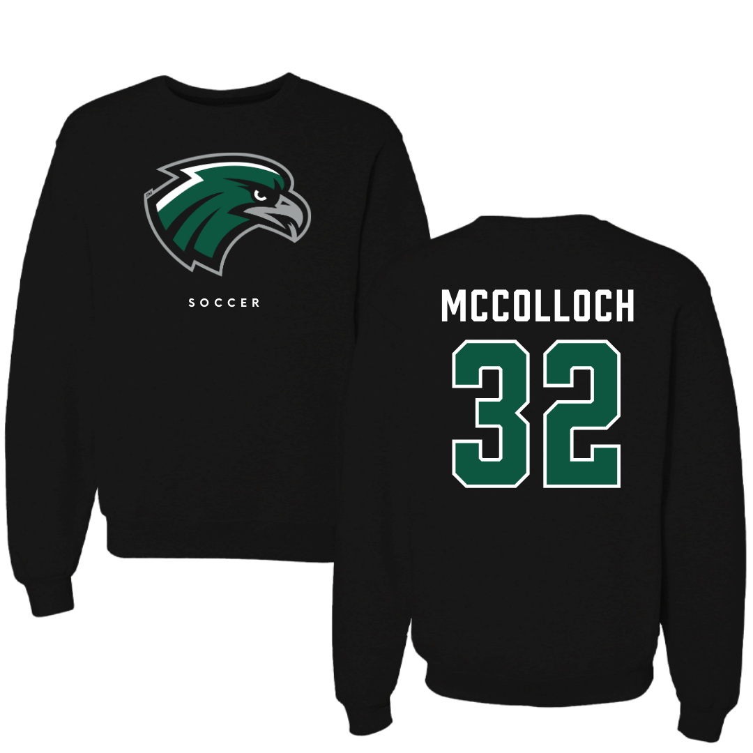 Northeastern State University Soccer Black Crewneck - #32 Cameron McColloch